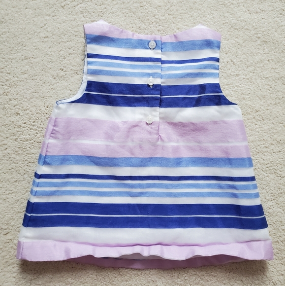 Janie and Jack Baby Girls' Purple and Blue Striped Bow Top sz12-18m - Picture 9 of 11